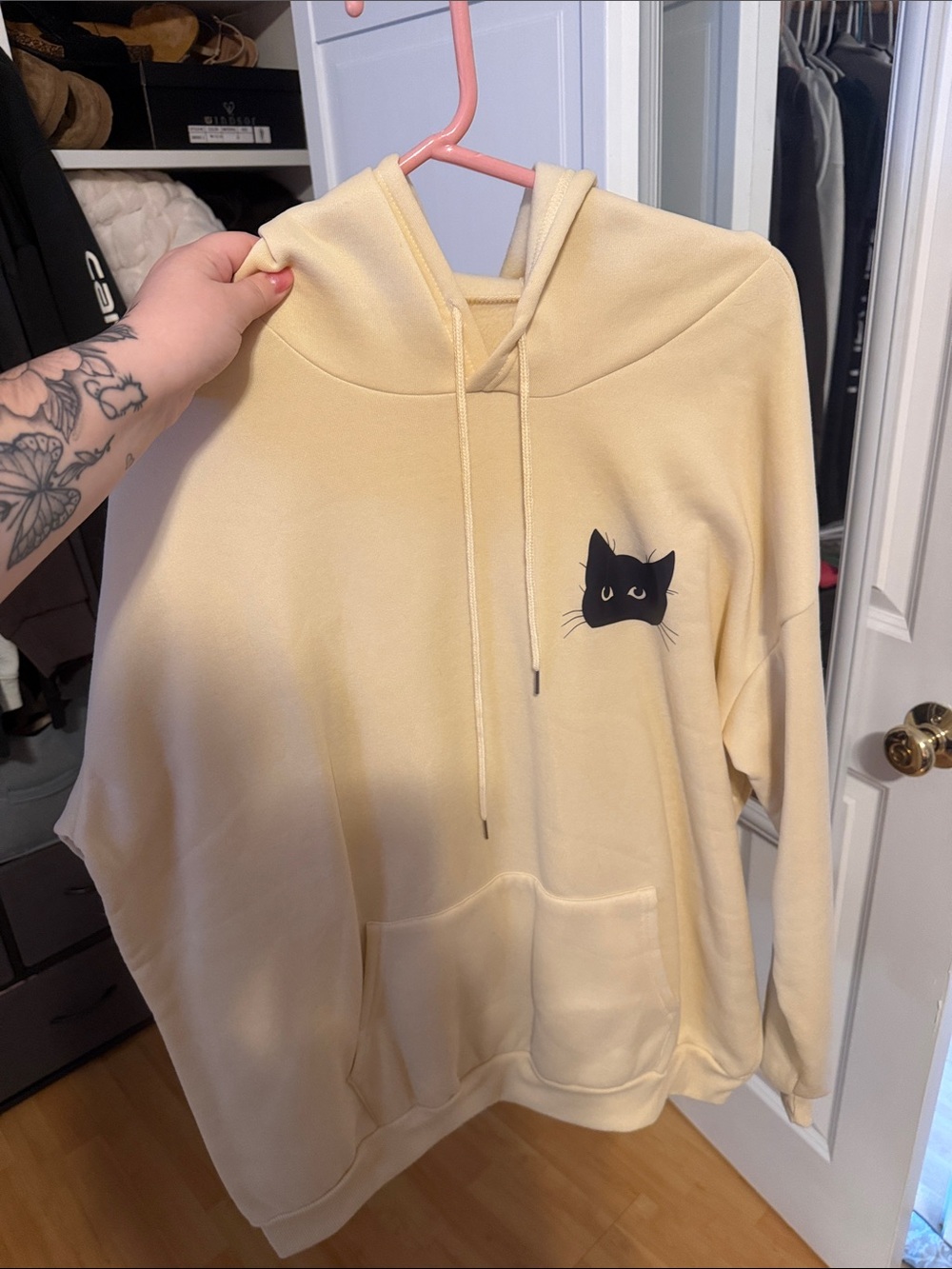Yellow Cat Graphic Hoodie for Cats Lovers - Unbranded
